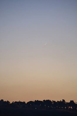 The new moon over Jerusalem on Oct 25, 2014 at 6:22pm. Photo by Devorah Levine.